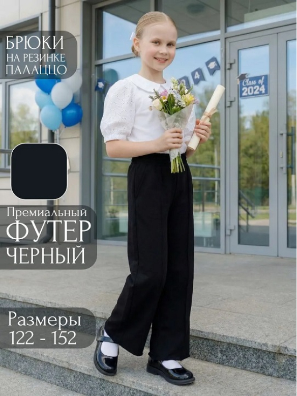 Брюки палаццо черный