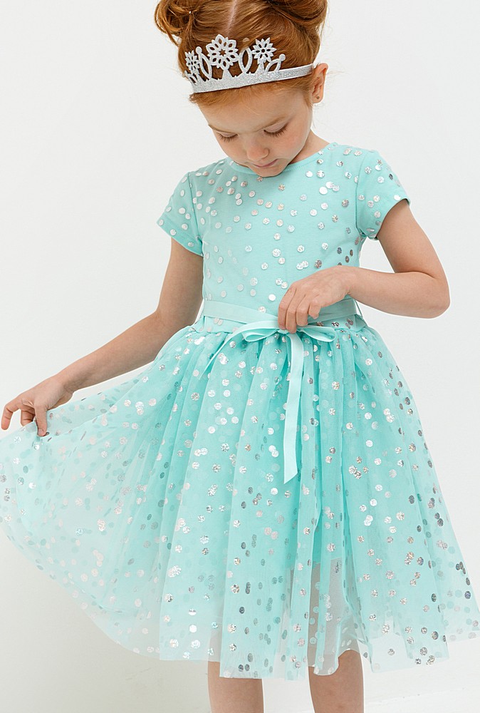 Детское бирюзовое платье